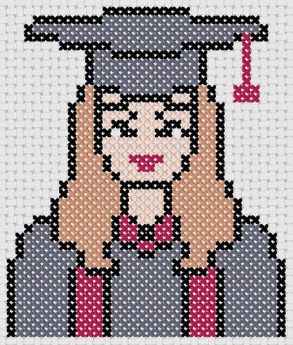 Modern Cross Stitch Patterns Free, Graduation Cross Stitch, Free Cross Stitch Charts, Cross Stitch Alphabet, Floral Cross Stitch, Simple Cross Stitch, Plastic Canvas Crafts, Modern Cross Stitch Patterns, Perler Bead Art