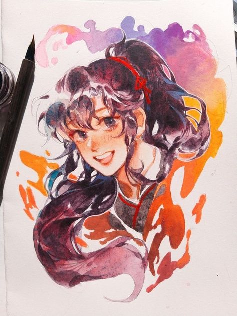 Instagram Doodle, Manga Watercolor, Come To Me, Memes Anime, Beautiful Drawings, Art Reference Photos, Art Reference Poses, Watercolor Illustration, Cool Drawings