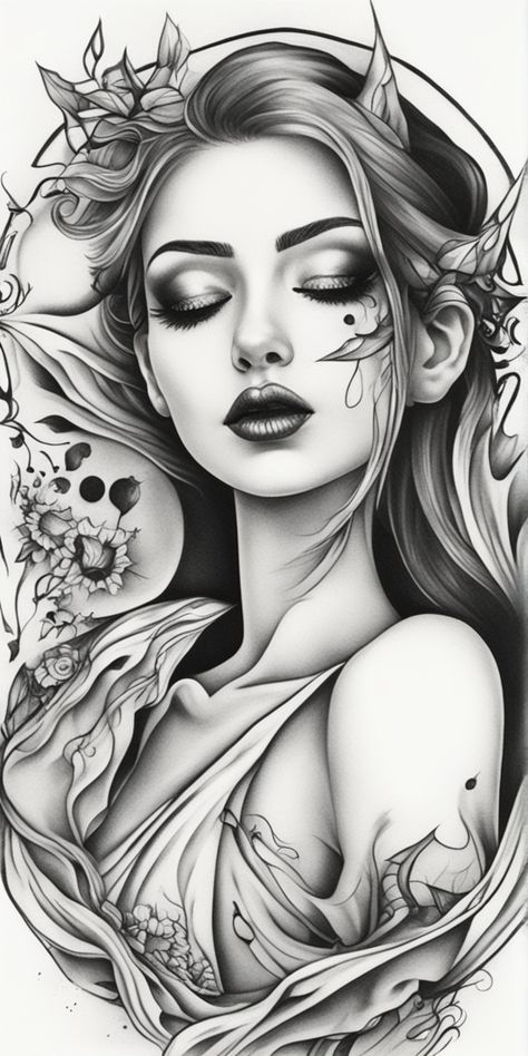 This image showcases a small, minimalist tattoo design in black and white, suitable for women. The tattoo is drawn in a surrealism style, breaking away from reality, over a blank canvas, leaving enough room for imagination. Miniature Tattoos For Women, Small Tattoo Designs For Women, Small Minimalist Tattoo, Women In Black And White, Adhar Card, American Drawing, Miniature Tattoos, Minimalist Tattoo Design, Native American Drawing