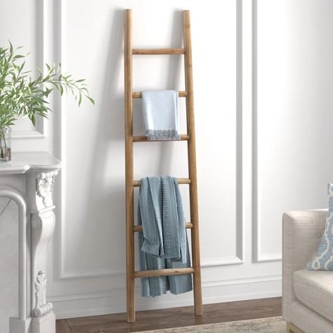 Kelly Clarkson Home 74.4'' Tall Wood Blanket Ladder & Reviews | Wayfair Wood Blanket Ladder, Kelly Clarkson Home, Towel Organization, Taper Design, California Living, Blanket Ladder, Kelly Clarkson, Natural Wood Finish, Fir Wood