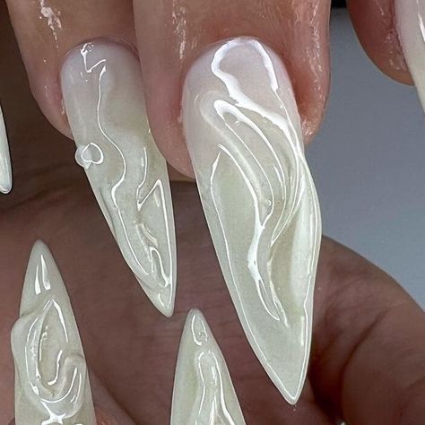 @douxnailsbb on Instagram: "Glossy & wet 💦✨ Thanks @nasmorana Using: @thegelbottlefrance & @apresnailofficial . . . #instanails #nailart #nailartist #frenchnails #lovenails #handpainted #nailsofinstagram #nailaddict #colorsnails #gelxnails #nailsinspo #stilettonails #glossynails #wetnails #3dnails" Wet Nails, Sand Nails, Light Nails, Vibrant Nails, Classy Acrylic Nails, Nail Envy, Cat Nails, Fabulous Nails, Nail Inspiration