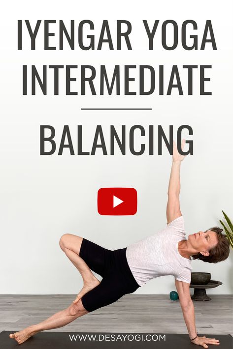 This Intermediate level Iyengar yoga class focuses on the action of balancing. If you want to build a more solid foundation before taking this more challening class, please refer to my beginner series Yoga Intermediate, Iyengar Yoga Poses, Feeling Low, Yoga Tutorial, Yoga Sequence, Yoga Iyengar, Iyengar Yoga, Standing Poses, Free Yoga