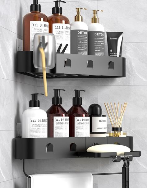 Shower Rack Ideas, Shower Organization Ideas, Mens Decor, Masculine Bathroom Decor, Camp Shower, Man Bathroom, Shower Essentials, Shower Organizer, Corner Shower Caddy