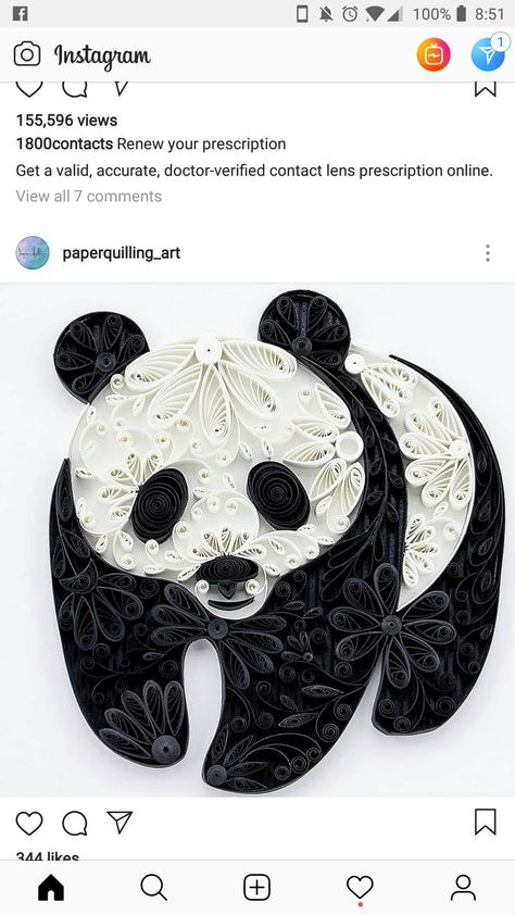 Paper Quilling Animals Simple, Paper Quilling Panda, Panda Quilling, Paper Quilling Animals, Animal Quilling, Heart Quilling, Quilled Animals, Quilling Images, Quilling Animals