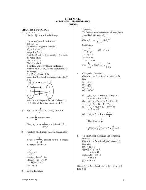 Additional Mathematics Notes, Inverse Functions Notes, Mathematics Notes, Additional Mathematics, Add Math, Math Study Guide, Inverse Functions, Y Image, Math Notes