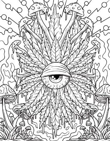 Detailed Line Drawing, Shroom Coloring Pages, Coloring Pages Scary, Adult Drawing, Trippy Coloring Pages Printable, Detailed Coloring Pages For Grown Ups, Adult Colouring Printables Free, Grunge Coloring Pages, Trippy Coloring Pages