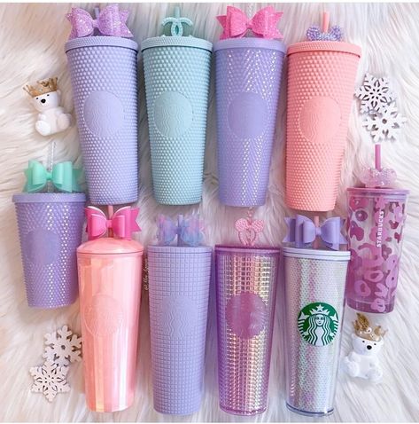 Starbucks Cups Collection, Starbucks Cup Design, Starbucks Cup Art, Starbucks Tumbler Cup, Bling Bottles, Fancy Cup, Stationery Obsession, Starbucks Secret Menu Drinks, Starbucks Diy