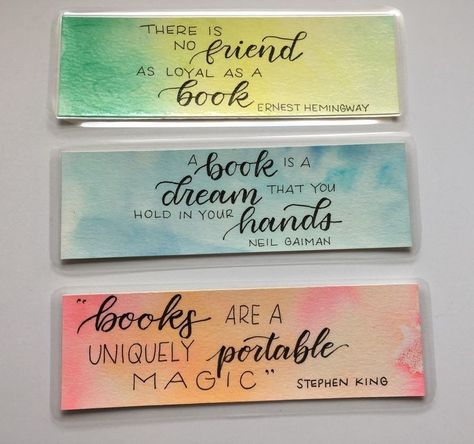 Watercolour Bookmarks, Bookmarks Quotes, Handmade Bookmarks Diy, Bookmark Ideas, Creative Bookmarks, Bookmark Craft, Watercolor Bookmarks, Diy Bricolage, Drawing Quotes