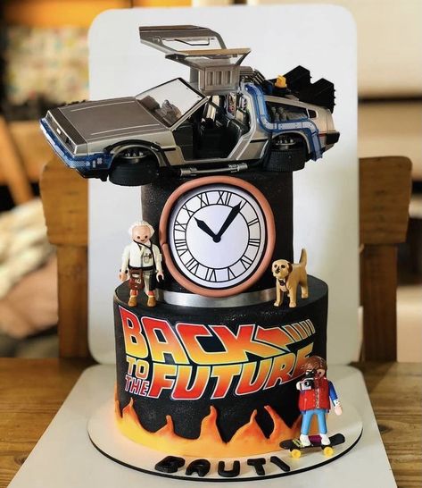 Back To The Future Birthday Cake, Back To The Future Party Theme, Back To The Future Party Ideas, Back To The Future Birthday Party, Back To The Future Aesthetic, Back To The Future Birthday, Bttf Party, Back To The Future Tattoo, Back To The Future Party