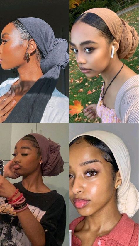 Braid With Scarf, Christian Veiling, Hairstyles For Beginners, Hair Scarf Tutorial, Christian Veils, Simple Braid, Headwrap Hairstyles, Cabello Afro Natural, Quick Natural Hair Styles