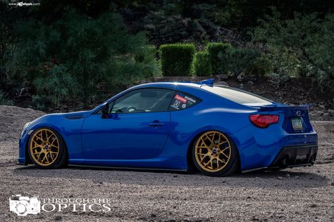 Stance Is Everything: Custom Blue Subaru BRZ on Gold Avant Garde Wheels Blue Subaru, Car Gold, Avant Garde Wheels, Gold Wheels, Good Looking Cars, Purple Car, Rims For Cars, Car Features, Beautiful Cars