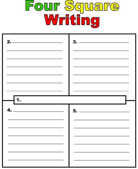 4 Square Writing, Language Arts Posters, Four Square Writing, Teaching Kids To Write, Third Grade Writing, 3rd Grade Writing, 2nd Grade Writing, Education Science, Square Graphic