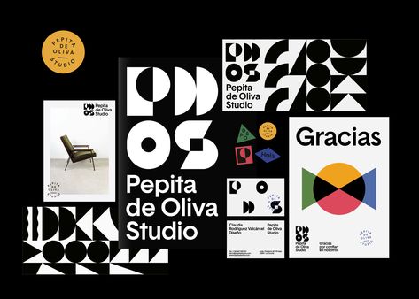 Marco Oggian – Modular identity for Pepita de Oliva Studio Marco Oggian, Vintage Design Style, Graphic Design School, Furniture Selection, Identity System, Studio Branding, Brutalist Design, Design Moodboard, Furniture Logo