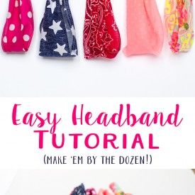 Easy Elastic Headband Tutorial Headband Size Chart, Free Headband Patterns, Headband Tutorial, Headband Size, Stretchy Headbands, Scrap Fabric, Elastic Headband, Headband Pattern, Fabric Sewing