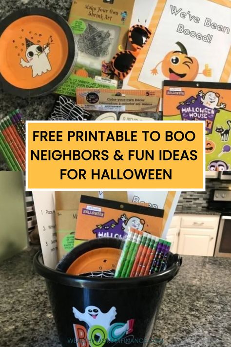 Free printable to boo neighbors and fun ideas for Halloween, including treat buckets and themed activities. Halloween Neighborhood Boo Ideas, Neighborhood Boo Basket Ideas, You’ve Been Booed Ideas Free, Boo Basket Printable, You’ve Been Booed Neighbor, You've Been Booed Printable Free Templates, Neighborhood Boo Ideas, Halloween Neighborhood Boo, You've Been Booed Printable Free