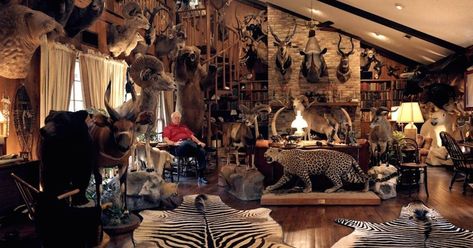 These 11 Hunters' Trophy Rooms Are Completely Unbelievable Trophy Rooms Hunting, Hunter Room, Deer Mounts, Types Of Hunting, Hunting Room, Festival Photo, Trophy Rooms, Trophy Hunting, Hunting Cabin