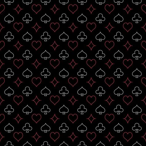 Seamless geometric pattern with playing card suits line symbols - Casino background Deck Of Cards Aesthetic Wallpaper, Casino Background Wallpapers, Playing Card Wallpaper, Playing Card Background, Playing Cards Background, Poker Background, Casino Wallpaper, Album Redesign, Playing Card Pattern