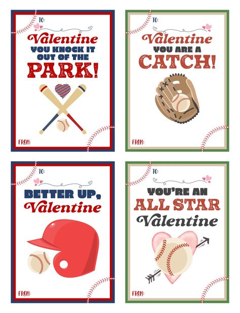 Printable Sports Valentine Cards Football Valentines Cards Free Printable, Baseball Themed Valentines Gifts, Baseball Valentine Cards Free Printable, Baseball Card Valentine, Traditional Valentines, Baseball Valentine, Free Valentine Cards, Free Printable Valentines Cards, Printable Valentine Cards