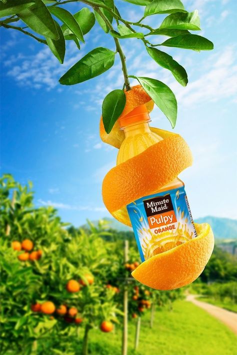 Juice Ad, Portfolio Photo, 귀여운 음식 그림, Creative Advertising Design, 광고 디자인, Minute Maid, Publicidad Creativa, Fruit Photography, Graphic Design Ads