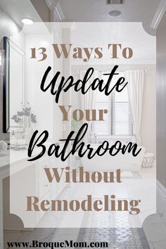 Bring new life to your bathroom without remodeling with these 13 tips! This quick guide gives your access to budget friendly ways on updating your bathroom without the hassle of remodeling. Go ahead, get creative, and start your bathroom update journey today! Update Small Bathroom, Cheap Bathroom Makeover, Basic Bathroom, Small Half Bathroom, Easy Bathroom Updates, Teen Bathrooms, Cheap Bathroom Remodel, Farmhouse Bathroom Design, Bath Makeover