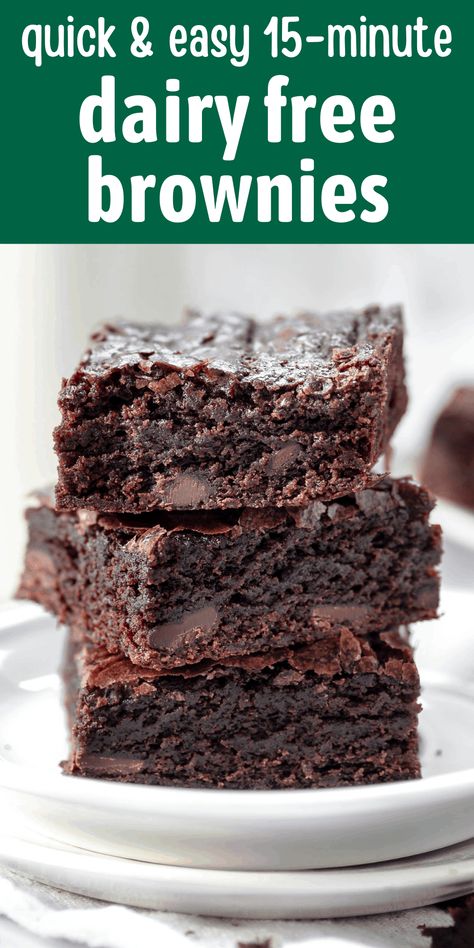 You don’t need dairy to make these wonderful dairy-free brownies. They are easy to prepare and taste perfect, offering a rich, fudgy flavor. Dairy Free Dessert Cookies, Quick Dairy Free Dessert, Simple Brownies, Dairy Free Chocolate Dessert, Mug Cheesecake, Vegan Chocolate Desserts, Dairy Free Sweets, Dairy Free Deserts, Non Dairy Desserts