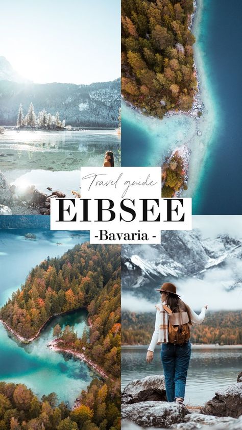 Bavaria Mountains, Eibsee Germany, Road Trip Routes, Road Trip Europe, Bavaria Germany, Europe Itineraries, Mountain Lake, Germany Travel, Turquoise Water