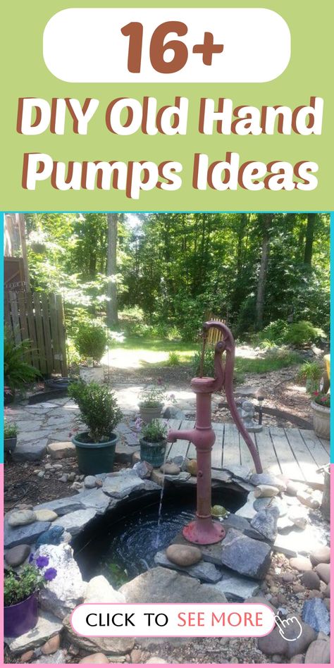 Experience the magic of transforming your garden into a tranquil paradise with unique DIY projects. Draw inspiration from vintage hand pumps to add a whimsical touch to your outdoor sanctuary. Whether you repurpose a hand pump into a charming water feature or craft a rustic planter stand, these ideas are sure to infuse your garden with character and nostalgia. Embrace the rustic charm of yesteryear as you embark on your garden makeover journey! Water Pump Ideas, Get Rid Of Groundhogs, Irrigation System Diy, Whimsy Garden, Deer Resistant Flowers, Rustic Planter, Diy Water Feature, Tree House Diy, Rustic Planters