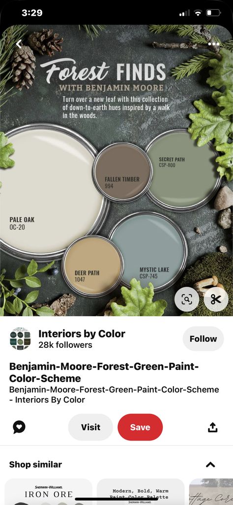 Paint Colors For Log Cabin Interior, Interior Cabin Colors, Log Cabin Paint Colors, Cabin Color Schemes, Log Cabin Interior Paint Colors, Cabin Wall Colors, Forest Green Paint Color, Cabin Paint Colors, Rustic Paint Colors