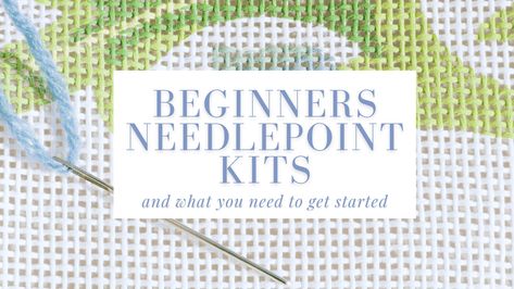 Best Beginners Needlepoint Kits for the New Needlepointer - Charm Lane How To Needlepoint For Beginners, Needlepoint Beginner, Beginner Needlepoint, Needlepoint Kits Canvases, Continental Stitch, Basketweave Stitch, Grandma Fashion, Screen Free Activities, Sewing Scissors