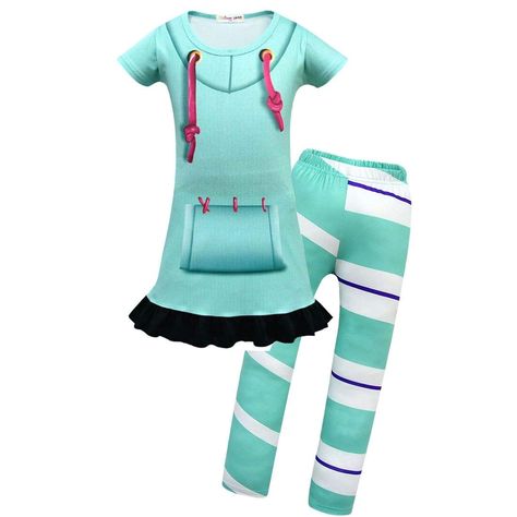 PRICES MAY VARY. Material:88% Polyester and 12% Spandex,strecthy and high quality material, breathable and comfortable to wear, slimming fit Our design is inspired by Ralph Vanellope von Schweetz it makes you be vivid as the characters. Including: Vanellope von Schweetz Top Dress+ Leggings This vanellope von schweetz costume will be make your kids fantastic and outstanding whenever your kids and youself take part in whatever activities.we also have many other vanellope von schweetz cosplay costu Vanellope Von Schweetz Costume, Pretend Play Costumes, Ralph Breaks The Internet, Vanellope Von Schweetz, Vocaloid Cosplay, Perfect Birthday Party, Cartoon Sweatshirts, Wreck It Ralph, Fancy Dress For Kids