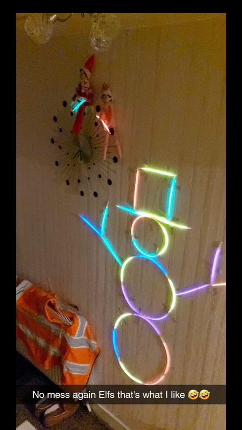 Elf On The Shelf Glow Sticks, Elf Christmas Lights, Elf Welcome Back Ideas, Welcome Back Elf On The Shelf Ideas, Elf Return Ideas, Elf Arrival Ideas, Elf Shenanigans, Elf Ideas Easy, Elf Games