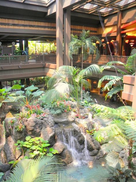 Polynesian Resort House Waterfall, Disney Polynesian, Polynesian Village Resort, Disney Florida, Polynesian Resort, Disney Hotels, Disney Vacation Club, Disney World Parks, Downtown Disney