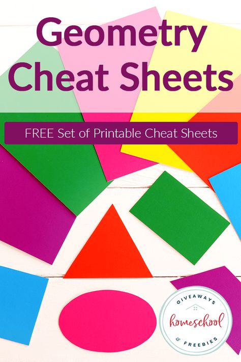 FREE Printable Geometry Cheat Sheets #mathcheatsheets Geometry Cheat Sheet, Angles Math Geometry, Geometry Proofs Cheat Sheet, Teaching Geometry High School, Geometry Cheat Sheet High Schools, 10th Grade Geometry, Homeschool Binder, Homeschool Math Curriculum, Writing Printables