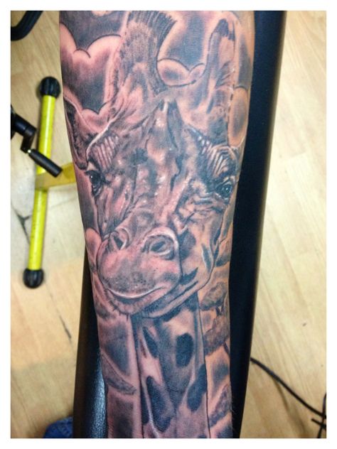 Giraffe Tattoo by Mark Haley at Big Ink Tattoos and Piercing #giraffe #giraffetattoo #tattoo #tattoos Giraffe Tattoo, Tattoos And Piercings, Ink Tattoo, Tattoos