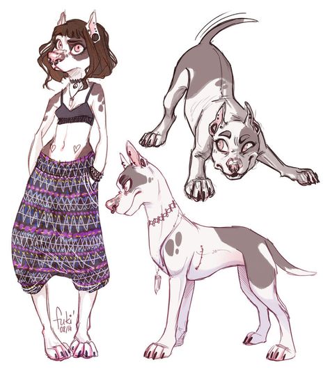 Pitbull Character Design, Pitbull Fursona, Goth Art, Poses References, Creature Design, Character Design Inspiration, Animal Drawings, Art Sketches, Character Inspiration