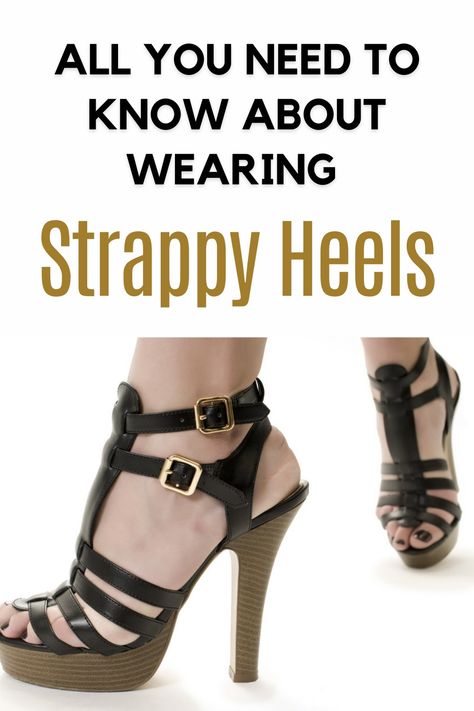 heels tips How To Wear Heels, Black Ankle Strap Heels, Strappy Shoes, Heels Outfits, Strappy High Heels, Black Strappy Heels, Ankle Strap Heels, Strappy Heels, The Basics