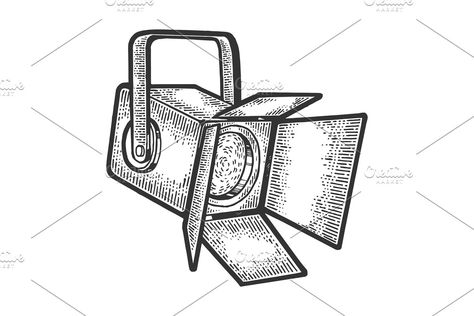 Spotlight projector sketch engraving #Sponsored , #sponsored, #vector#engraving#illustration#shirt Projector Sketch, Spotlight Drawing, Projector Drawing, Theater Spotlight, Daycare Menu, Engraving Illustration, Tattoo Art Drawings, White Hand, Board Ideas