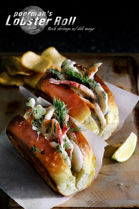 Lady and Pups | poorman’s lobster roll Lobster Roll Recipes, Shrimp Rolls, Lobster Roll, Wrap Sandwiches, Bagels, Om Nom, Seafood Recipes, Buns, Hot Dogs