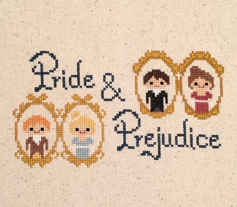 Pride and Prejudice Cross Stitch Pattern Jane Austen Inspired Tv Show Cross Stitch, Stitch Pride, Jane Austen Inspired, Color Image, Pattern Store, Dmc Floss, Cross Stitching, Pride And Prejudice, Embroidery Tutorials