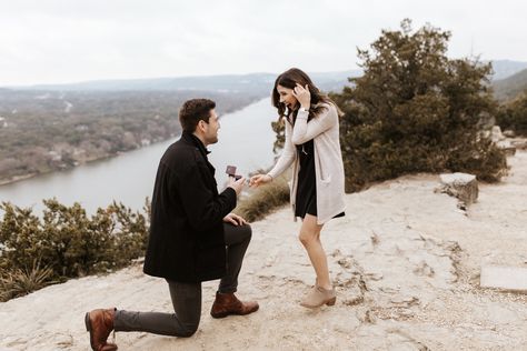 Mount Bonnell Proposal in Austin, TX. Shot by Ann Mark Photo Suprise Proposal, Proposal Photos, Mountain Photos, Austin Wedding Photographer, Surprise Proposal, My Dream Came True, Dream Engagement, Digital Weddings, Austin Wedding