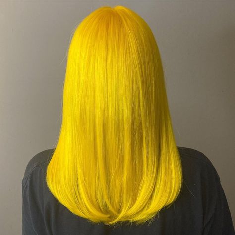 Arctic Fox Hair Color on Instagram: “Cosmic Sunshine DOES NOT play 👏💛 @locksandlashes_byleah #AFcosmicsunshine” Bright Yellow Hair, Yellow Hair Dye, Yellow Blonde Hair, Fox Hair Color, Yellow Hair Color, Yellow Blonde, Fox Hair, Arctic Fox Hair Color, Vegan Products