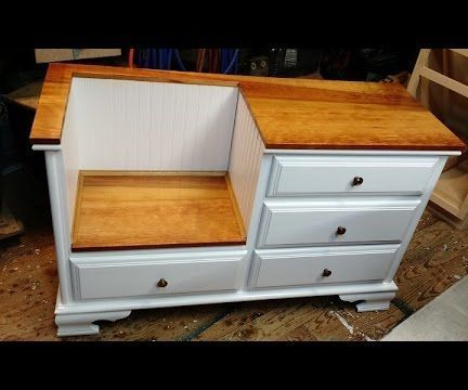 By the front door with a shoe drawer for each of us. Dresser To Bench, Dresser Bench, Diy Furniture Chair, Upcycle Dresser, Diy Dresser, Diy Bench, Interior Design Diy, Creative Furniture, Furniture Hacks