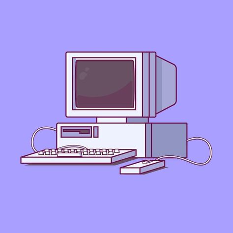 Old computer with mouse and keyboard vec... | Premium Vector #Freepik #vector #keyboard #computer-mouse #floppy-disk #keyboard-mouse Keyboard Illustration, Computer Illustration, Old Computer, Mouse And Keyboard, Mouse Computer, Repair Guide, Old Computers, Computer Repair, Usb Drive