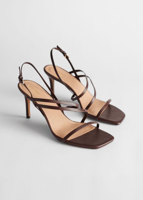 Brown Sandals Heels, Mode Shoes, Shoes Heels Classy, Leather Heels Sandals, Fancy Shoes, Brown Heels, Aesthetic Shoes, Heeled Sandal, Fashion Heels