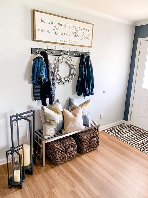 Simple Solution for Not Having a Coat Closet! - Love, Ravin Open Concept Main Floor, Playroom Closet, No Closet Solutions, Simple Signs, Coat Closet, Narrow Hallway, Wow Factor, Sitting Area, Open Concept