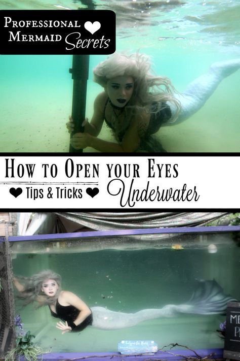 How To Swim Like A Mermaid, Mermaid Performer, Swim Hacks, Best Eye Drops, Mermaid Things, Diy Mermaid Tail, Mermaid Ideas, Professional Mermaid, Mermaid Pool