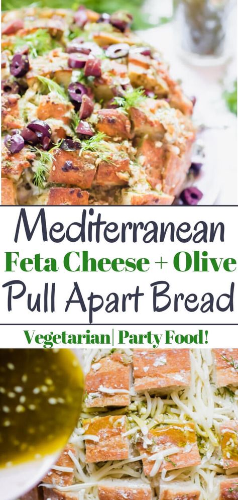 Vegetarian Party Food, Fun Meals, Mediterranean Foods, Southern Kitchen, Vegetarian Breakfast Recipes, Cheesy Bread, Football Sunday, Mediterranean Food, Bread Appetizers