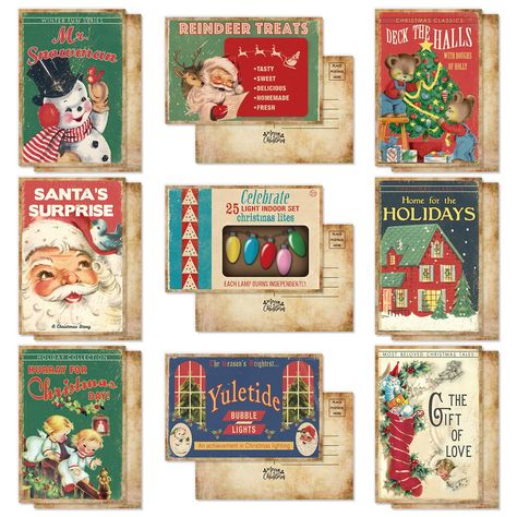 PRICES MAY VARY. WHAT YOU WILL GET: 36 packs Christmas postcards in 9 designs are included in the package, each design for 4 packs, sufficient to meet your needs for greetings. VINTAGE DESIGN: Patterned with various Christmas elements, printed with festive words, retro and delicate, great to match with the Christmas holiday. DOUBLE-SIDED PRINTING: The front side is designed with vivid patterns, while the back side leaves enough blanks to write blessings, address and names, you can write down you Christmas Vintage, Christmas Postcard, Christmas Gift Wrapping, Holiday Greetings, Vintage Postcard, Christmas Garland, Classic Christmas, Paper Cards, Party Favor