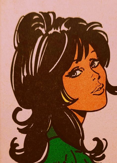 60s Comic Art Style, 1950s Pop Culture, 50s Art Style, Vintage Comics Women, 70s Sketches, Vintage 1950s Aesthetic, Canvas Above Bed, Retro Bangs, 60s Cartoons