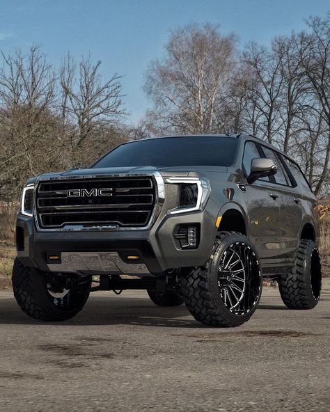 TIS Wheels (@tiswheels) posted on Instagram: “What do you think of the 2021 GMC Yukon?  Shown here in 24" TIS 547BM wheels.  Find a dealer near you at the link in bio.  @ATDWheels…” • Jul 16, 2020 at 8:16am UTC Gmc Denali Truck, Denali Truck, Jacked Up Chevy, Gmc Suv, Jacked Up Truck, Gmc Vehicles, Luxury Vehicle, Custom Chevy Trucks, Lifted Chevy Trucks